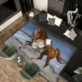 thumbnail image 3 of SKYSONIC Lightweight Soft Area Rugs Chestnut Horse Galloping On Shore Floor Mat for Kids Playing Room Hardwood Floor Living Room 60x39 inch Nursery Rugs, 3 of 6