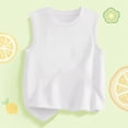 thumbnail image 4 of NIEWTR Girls' Loose Crew Neck Tank Tops Sleeveless Casual Summer Wide Strap Blouse Tees(White,18-24 Months), 4 of 6