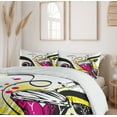 thumbnail image 5 of Ambesonne Drums Duvet Cover Set, Retro Musical Abstract Art, 2-Calking, White Charcoal Grey, 5 of 6