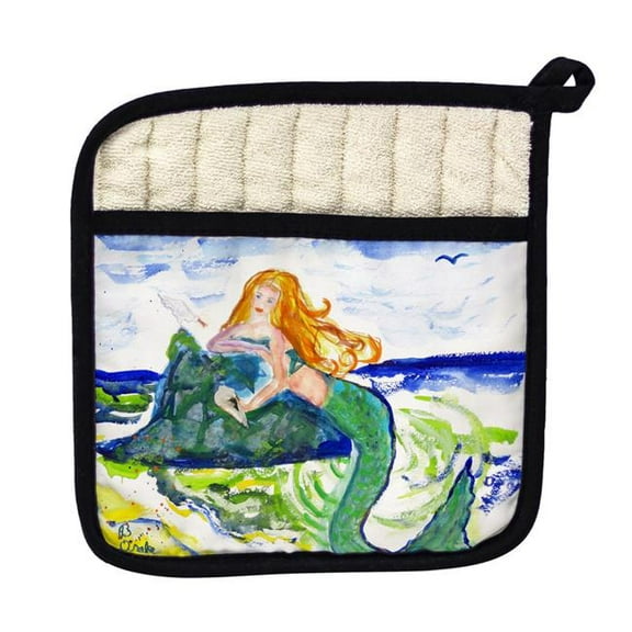 Betsy Drake PT805 Mermaid on Rock Pot Holder