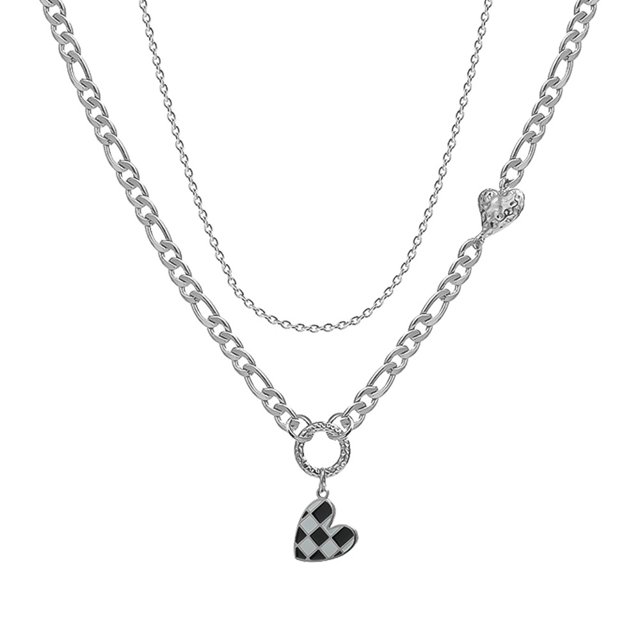 Collar con colgante en forma de corazón Retro para mujer, gargantilla de cadena, collar, colgante de recuerdo de fiesta, joyería