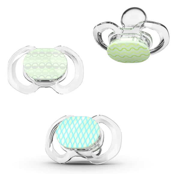 Chupete Smilo Etapa 2 Ortodóntico de Silicona que Brilla en la Oscuridad, Pack de 3