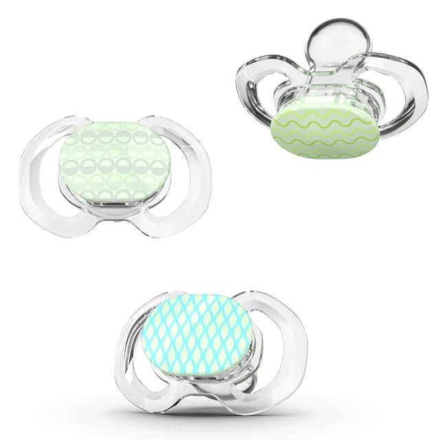 Chupete Smilo Etapa 2 Ortodóntico de Silicona que Brilla en la Oscuridad, Pack de 3
