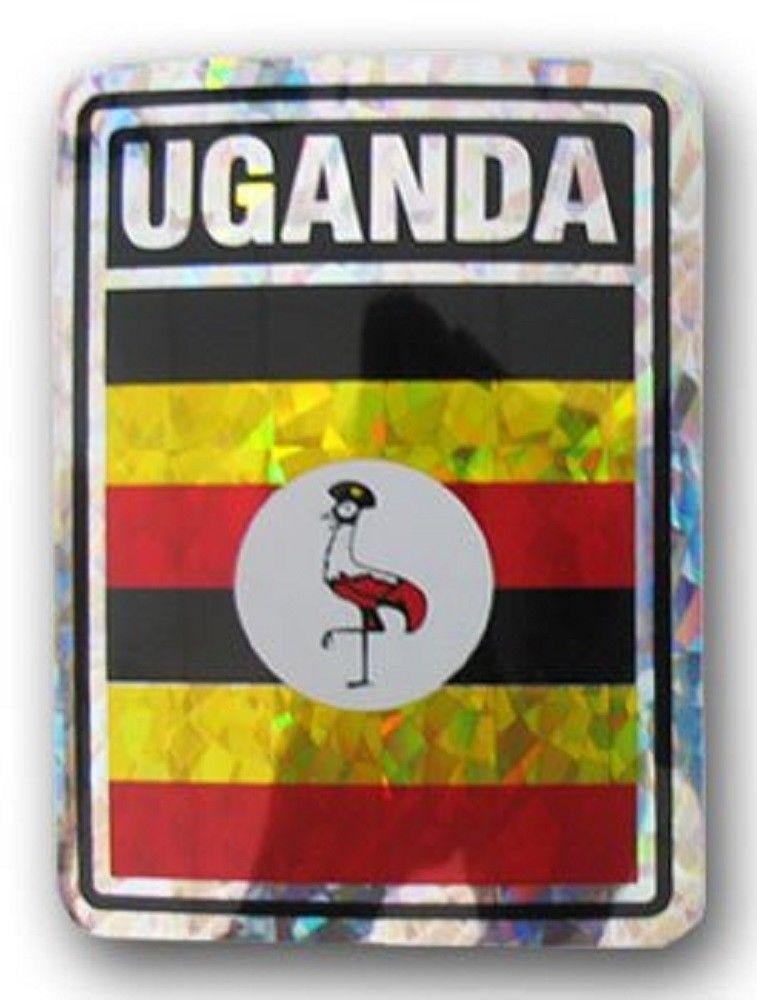 Uganda Country Flag Reflective Decal Bumper Sticker