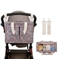thumbnail image 2 of SPEKSEE Floral Hand-held Mommy Bag with Hooks - Single Shoulder Stroller Caddy, Cotton Lightweight Diaper Organizer with Large Capacity, 2 of 7
