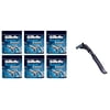 Compatible Razor Handle + Gillette Sensor Excel Refill Razor Blade Cartridges, 10 Ct (Pack of 6)