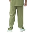 thumbnail image 4 of Kalauyu Mens Waffle Casual Pants Fashion Loose Fit Wide Leg Pants Straight Sweatpants Elastic Waist Drawstring, 4 of 8