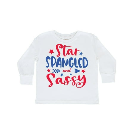 

Inktastic 4th of July Star Spangled and Sassy with Arrow and Stars Gift Toddler Boy or Toddler Girl Long Sleeve T-Shirt