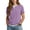 Purple, variant on VJGBEGW Women's Fashion Fake Two-Piece Henley Neck Short Sleeve T-Shirt Casual Loose Fit Basic Tee Top Breathable Cotton Blend Shirt Black L