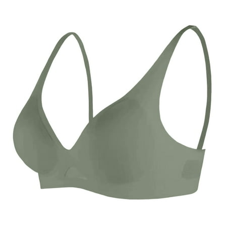 Ploknplq Bras for Women No Underwire seamless Bras for Women balconette Bras for Women sleep Bras for Women traceless Summer Thin Breathable No Sleep Bra brassiere for Women Army Green L Red S