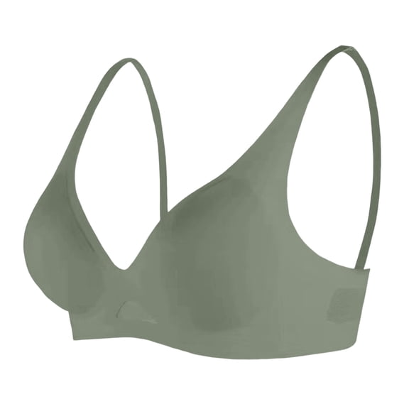 Hontri Bras for Women, Women's Sexy Comfortable Traceless Summer Thin Breathable No Steel Ring Sleep Bra Army Green L under $10