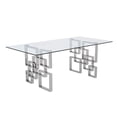 thumbnail image 2 of Rectangular Clear Glass 7pc Dining Set with Silver Stainless Steel Base, 2 of 5