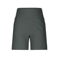 thumbnail image 3 of Hueook Womens Shorts Workout Knee Length Stretch Twill Shorts Thin Waist Pull Regular Hiking Shorts Bermuda Summer Casual with Pockets Gray 5X, 3 of 7
