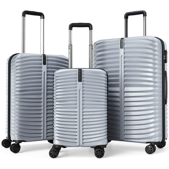 Costway 3PCS Hardside Luggage Set (20/24/28 Inch) with 8-Spinner Wheels, 3-Digital Lock Gray