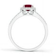thumbnail image 2 of ANGARA Natural Oval 1 ct Ruby Split Shank Halo Ring in 14K White Gold for Women (Size-7x5mm) | July Birthstone Jewelry for Her | Natural Ruby Rings, 2 of 9