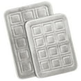 thumbnail image 1 of Clara Clark Bathroom Rugs, Velvet Memory Foam Bath Mat, Ultra Soft Non Slip and Absorbent - Waffled - Set of 2 - Silver, 1 of 6