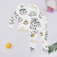thumbnail image 2 of AWZXDE Christmas Pajamas Outfits Set Boys Pajamas Long Sleeve Top And Pants Doodle For Kids Holiday Family Matching Outfits White,7-8 Years, 2 of 3