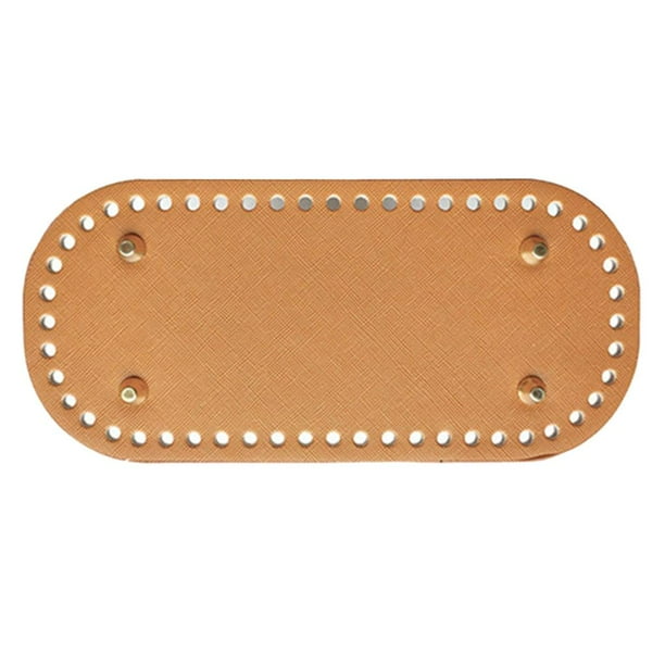 Reemplazo de almohadilla inferior para bolsos de hombro de ganchillo DIY, de cuero sintético PU, tejido a mano. marrón