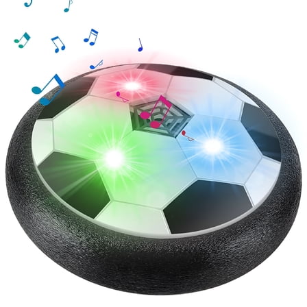 BESTSKY Reusable Soccer Hover Ball with PE Foam Bumper Hover Soccer Ball Toys with LED Lights and Music Creative Soccer Gift Indoor Games for Age 3 