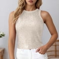 thumbnail image 3 of Lixiuxyad Camisoles For Women Fashion Sequin Camisole Summer Sleeveless Tank Top With Glitter Rhinestone Spaghetti Strap For Casual Party Wear,Beige, 3 of 7