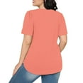 thumbnail image 4 of Pink S WIZUTIZ Womens Tops up to 65% Off Casual Fluffy Cotton Linen Tee Crew Neck Athletic Solid Tshirts Vintage Ladies Shirts Retro Oversize Tops Blouse Flowy Cotton Blend Short Sleeve Tshirt T-shir, 4 of 6