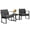 Gray, variant on Homall 3 Pieces Outdoor Rocking Chairs, PE Rattan Chairs with Cushions and Coffee Table Conversation Set