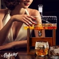thumbnail image 2 of NutriChef Home Bar Glass Barrel Whiskey Carafe Alcohol Decanter Set w/ Glasses, 2 of 9