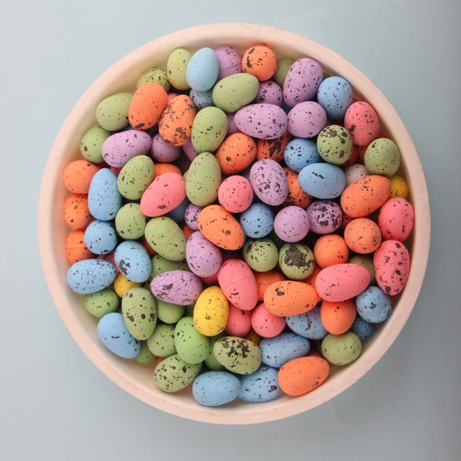 AYYUFE 50Pcs Colorful Mini Easter Egg DIY Crafts Projects Home Decoration Small Spotted Simulated Pigeon Egg Ornament Kit Festival Gift