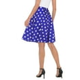 thumbnail image 6 of HDE Skirts for Women - Midi Skirt Skater Skirt Knee Length High Waist Fun Prints Blue & White Stars L, 6 of 6