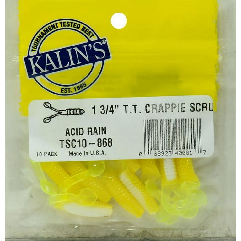 Kalin's Freshwater 1.75" Triple Threat Soft Plastics Crappie Grub, Acid Rain,  10ct, Lake - Walmart.com