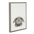 thumbnail image 2 of Kate and Laurel Sylvie Rabbit Animal Print Black and White Portrait Framed Canvas Wall Art by Simon Te Tai, 18x24 Gray, 2 of 6