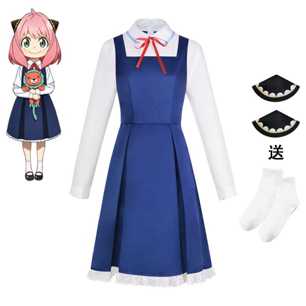 Anya Forger Cosplay vtido Anime Spy X Family Forger Anya Cosplay peluca vtido negro calcetin muñeca disfrac de Halloween para niñas y mujer - AliExprs 200000532 Anya Forger Cosplay vtido Anime Spy X Family Forger Anya Cosplay peluca vtido negro calcetin muñeca disfrac de Halloween para niñas y mujer - AliExprs 200000532