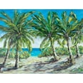thumbnail image 2 of DeRice, Julie 18x15 Black Ornate Wood Framed with Double Matting Museum Art Print Titled - Tropical Palm Tree Paradise, 2 of 4
