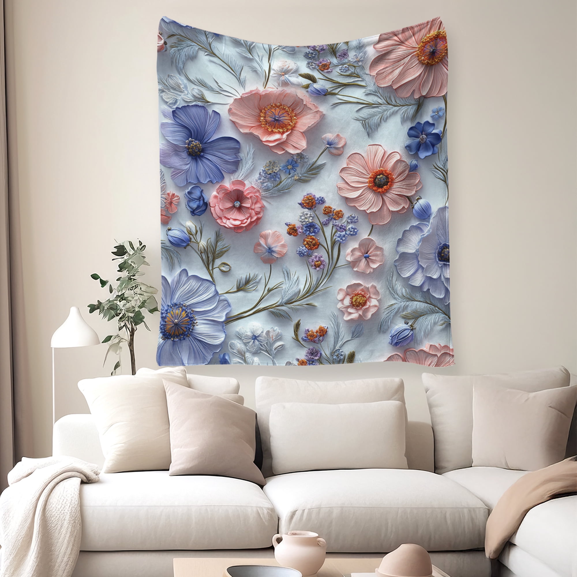 Flannel Fleece Throw Blanket, Soft Large Throw Blanket, Lightweight Cozy Plush Throw Blanket Fit Sofa Bed, 40"x50", Florals