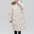 thumbnail image 4 of dazeni Women's Down Coats Quilted Padded Snow Parka with Fuzzy Trim Hood Warm Fleece Knee Length Coats Jackets 2024 Winter Fashion Clothes, 4 of 4