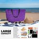 thumbnail image 5 of Easygdp Glitter Purple Bolsa de Viaje de Playa de Gran Capacidad, Bolsa Tote Perfecta para la Playa, Escapadas de Fin de Semana y Viajes, 5 of 7