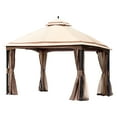 thumbnail image 5 of KFFKFF Outdoor Pavilion for 10-12 Individuals, 10 x 13 FT Garden Canopy, Includes Insect Mesh, Sturdy Metal Structure, and PU Coated 180G Polyester, Exterior Shade Structure for Patio, Lawn, Garden, 5 of 9