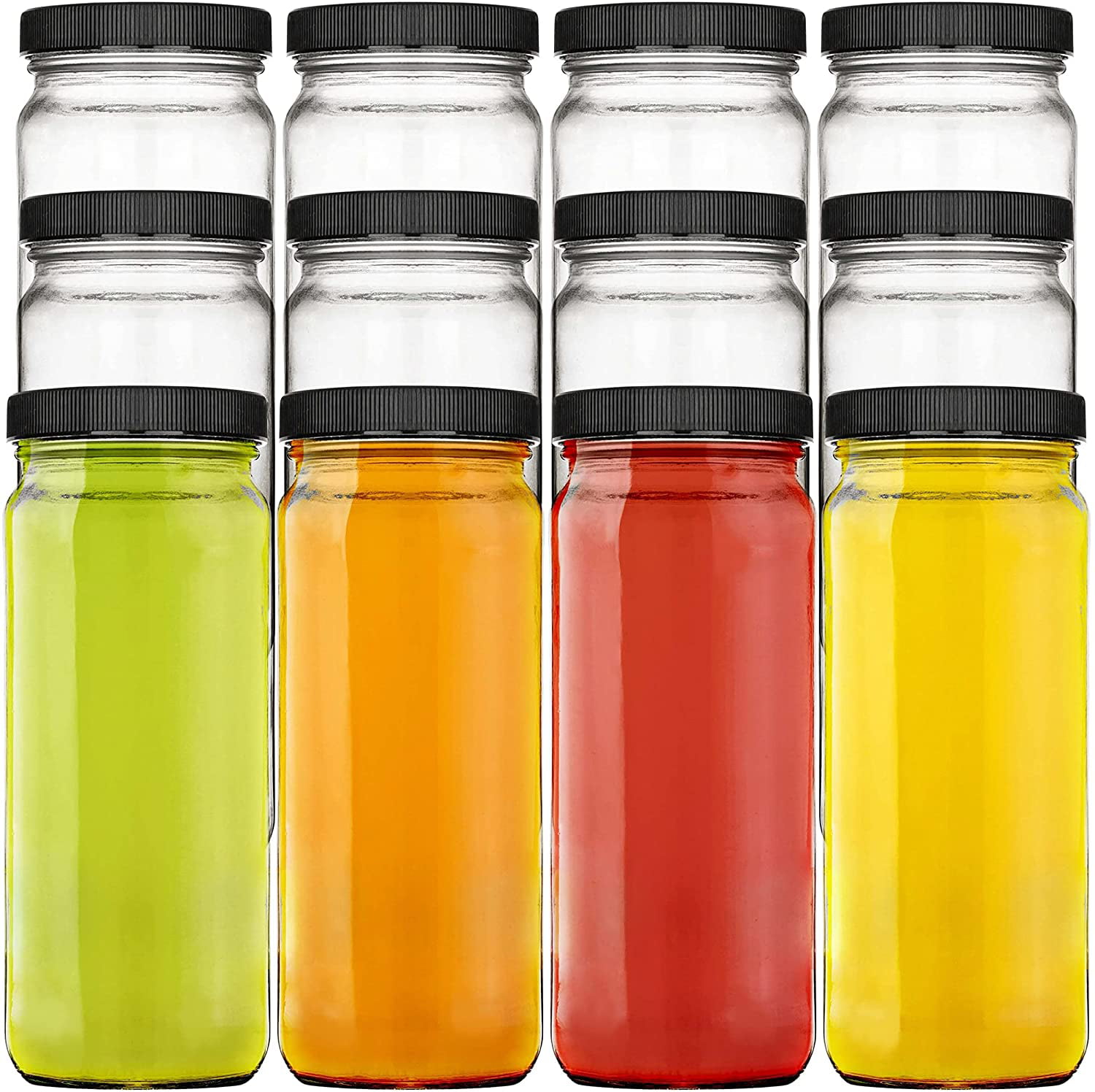 Set Of 2 1Litre Glass Food Juice Drinks Oil Bottle with Clip Top Airtight Lid 