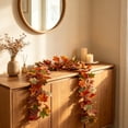 thumbnail image 6 of Artificial Maple Leaf Garland, 69 Inch Faux Vine For Fireplace Door Railing Wall Decor, Halloween Decor Thanksgiving Decor Fall Decor Autumn Harvest Party Holiday Decoration, 6 of 6