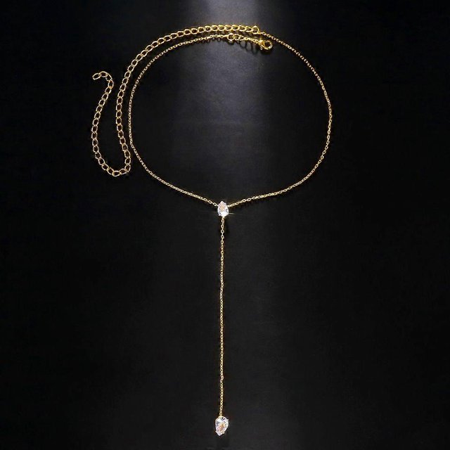 Hot selling zircon necklace simple fashion trend personality chain long tassel
