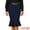 Deep Blue, variant on DARING DIVA Women's High Waisted Mermaid Ruffle Hem Pencil Skirts with Belt XS Black