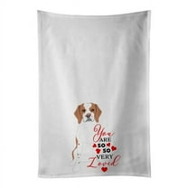 Carolines Treasures WDK3827WTKT 28 x 19 in. Unisex Beagle Red & White Red Ticked No.1 So Loved White Dish Towels Kitchen Towel - Set of 2