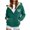 Green, variant on Women's Zip-Up Hooded Sweatshirt Pumpkin Face Print Long Sleeve Casual Jacket with Pockets for Daily Wear