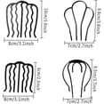 thumbnail image 3 of Hair Clip Hairpin Bun Chignon Pin Hair Fork French Hair Pins 4 Prong Hair Stick Bun Hair Holder Accessories for Women and Girls, 3 of 5