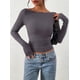 thumbnail image 2 of Camisas de Manga Larga PRETTYGARDEN Mujer Otoño 2025 Gris Oscuro, 2 of 8