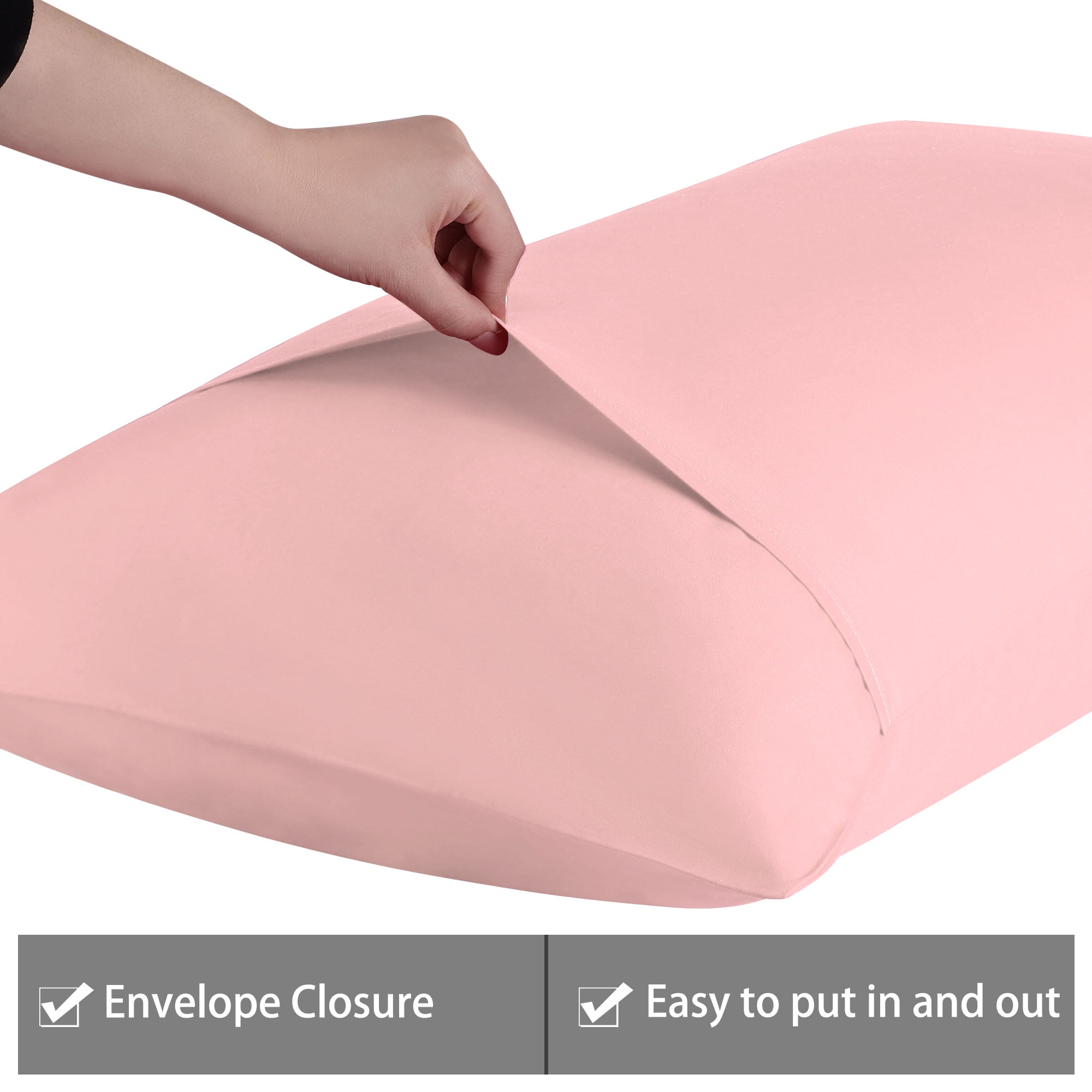 Unique Bargains 6 Piece Breathable Egyptian Cotton Pillow Case Cover Coral Pink Queen