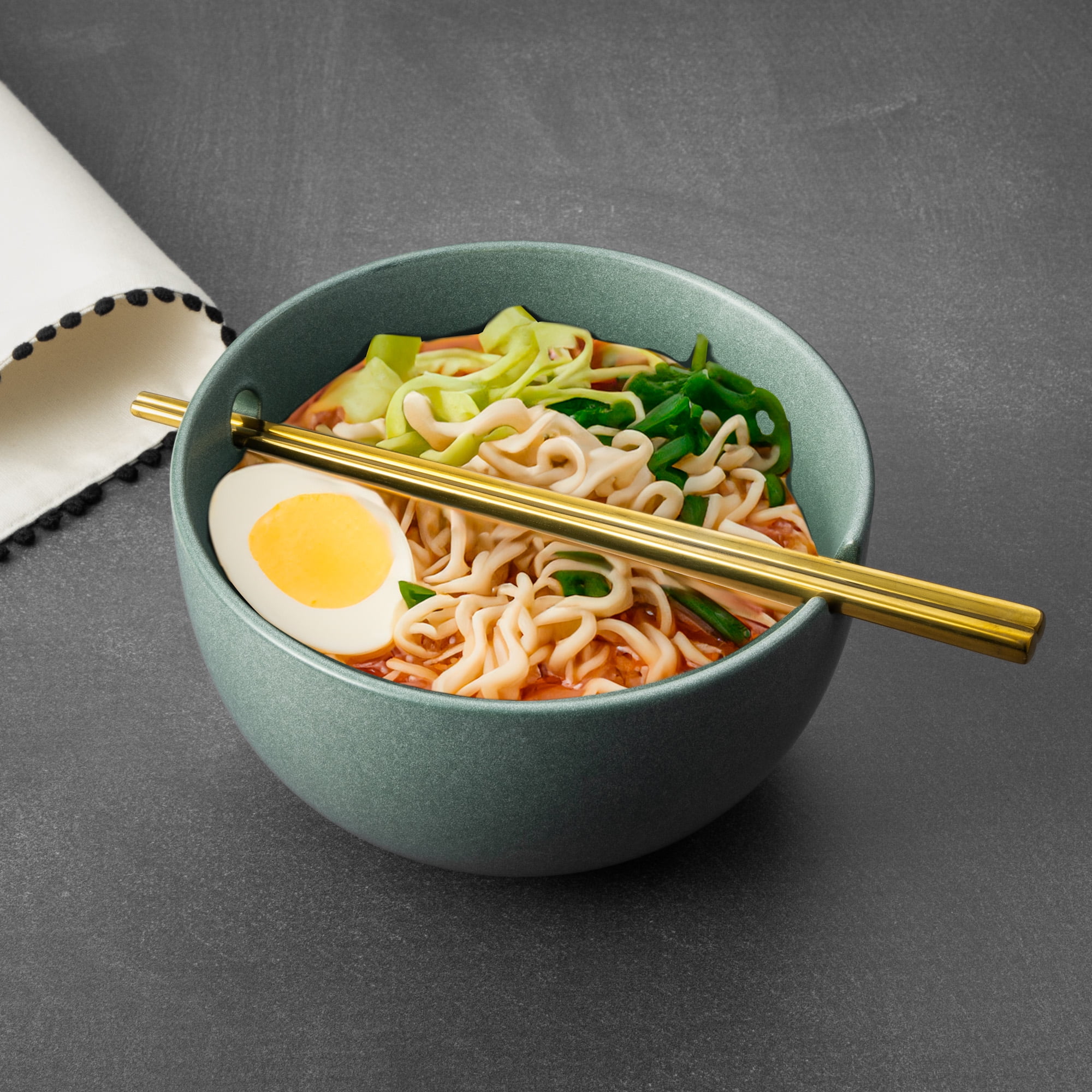 Thyme & Table Caspian Collection, 2 Pack Ramen Bowl Set with Chopsticks