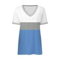 thumbnail image 4 of Timegard Haut d'Été pour Femmes Col en V Manches Courtes Tunique Décontractée Blouse Confortable à Épaules Tombantes, 4 of 5