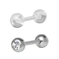 thumbnail image 2 of Hot Silver Women's Basic Tongue Barbells, 14G, Surgical Steel, Includes 5 Barbells, 2 of 5