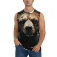 thumbnail image 6 of Daiia Urban Bear With Headphones Printed Men's Tank Tops,Casual Soft Sleeveless Gym Muscle Shirts Bodybuilding Tee-3X-Large, 6 of 8